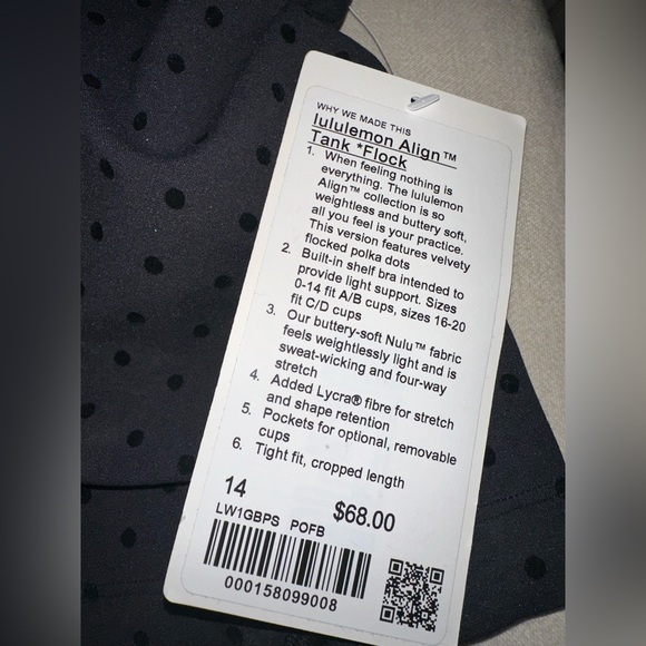 NWT NEW Lululemon Polka Flock Align Tank size 14 - Picture 3 of 4